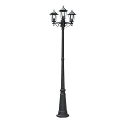 Pastatomas lauko šviestuvas Domoletti Arna, 15W, E27, IP44, juoda sp., 55 cm x 212 cm