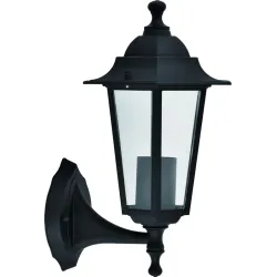 Sieninis lauko šviestuvas Domoletti Arna, 15W, E27, IP44, juoda sp., 20 cm x 32 cm