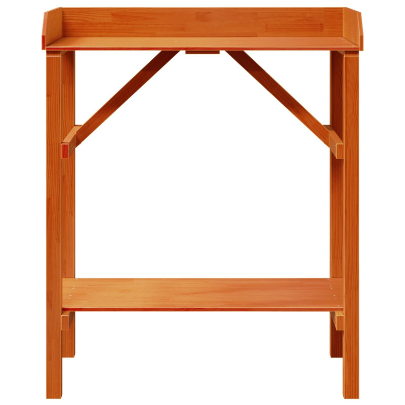 vidaXL Podu galds ar plauktu Brūna 75 x 40 x 90 cm Ciets priedes koks