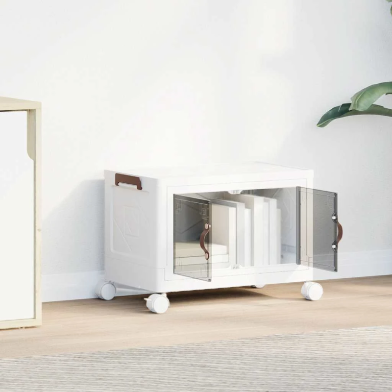 vidaXL sakraujami glabāšanas kaste ar riteņiem, 28 L, 48,5x29,5x33 cm