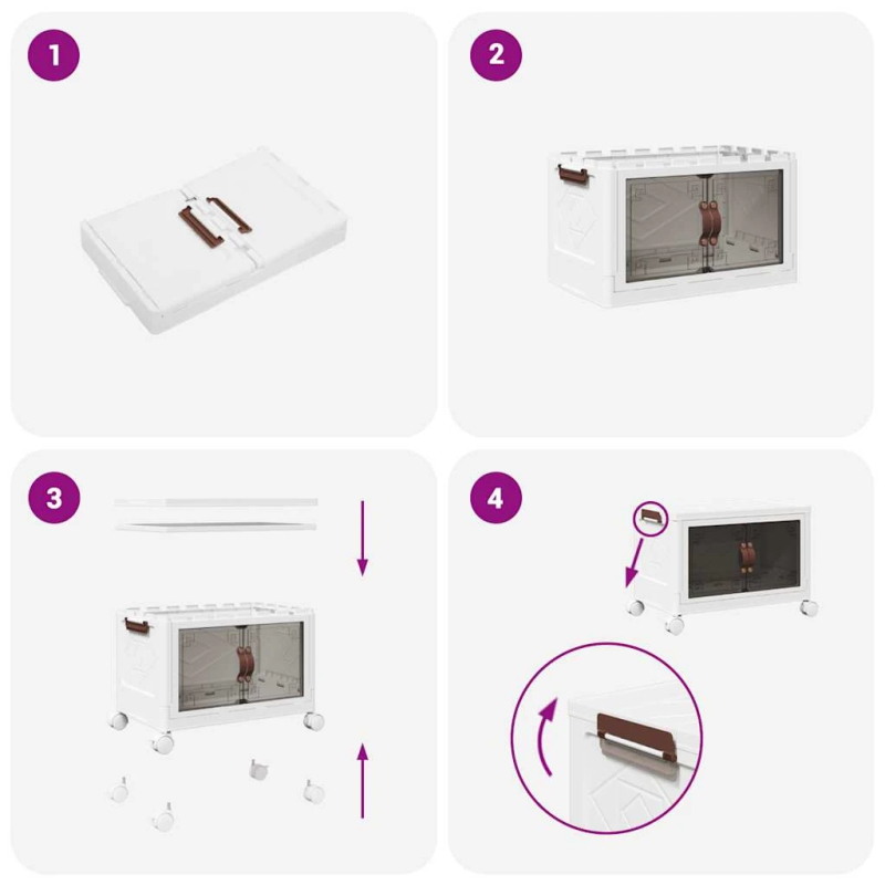 vidaXL sakraujami glabāšanas kaste ar riteņiem, 28 L, 48,5x29,5x33 cm