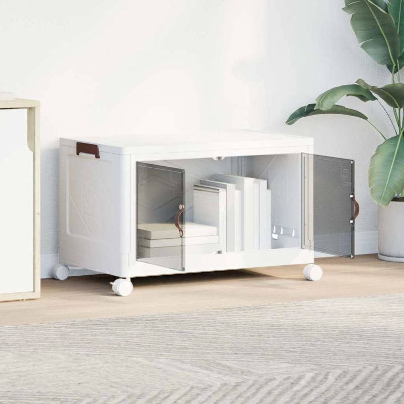 vidaXL sakraujami glabāšanas kaste ar riteņiem, 75 L, 64x40x41 cm