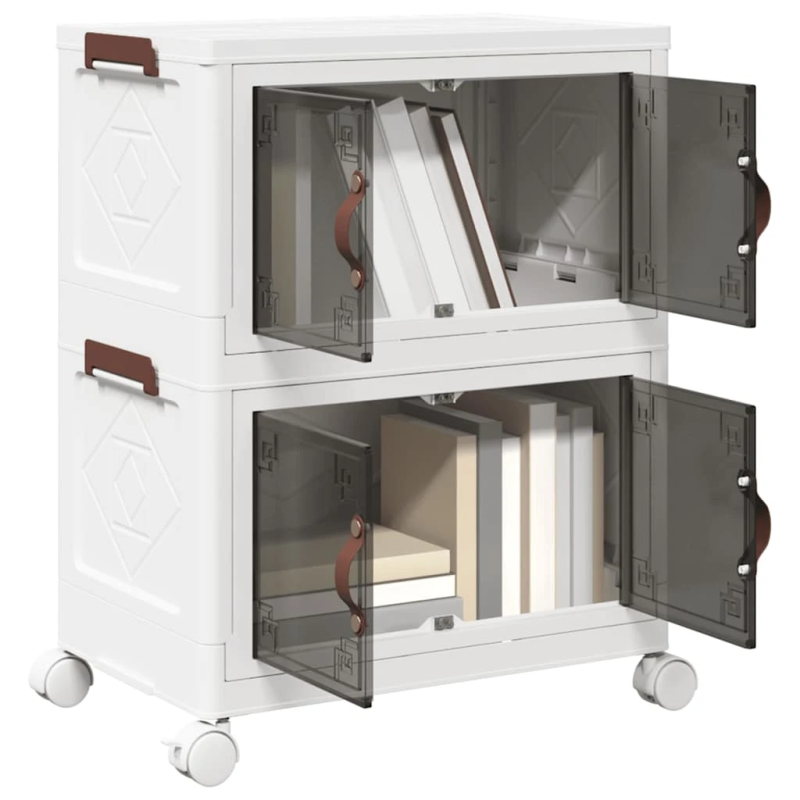 vidaXL Glabāšanas kaste ar riteņiem 2 līmeņu, 28 L, 48,5x29,5x59,5 cm