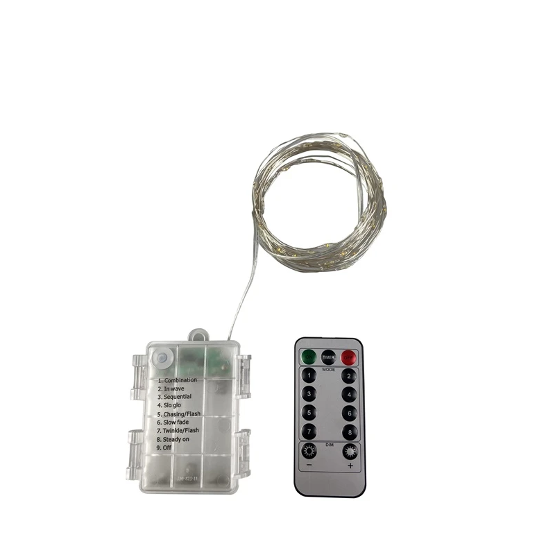 Virtene luma ar bateriju 5m 50led