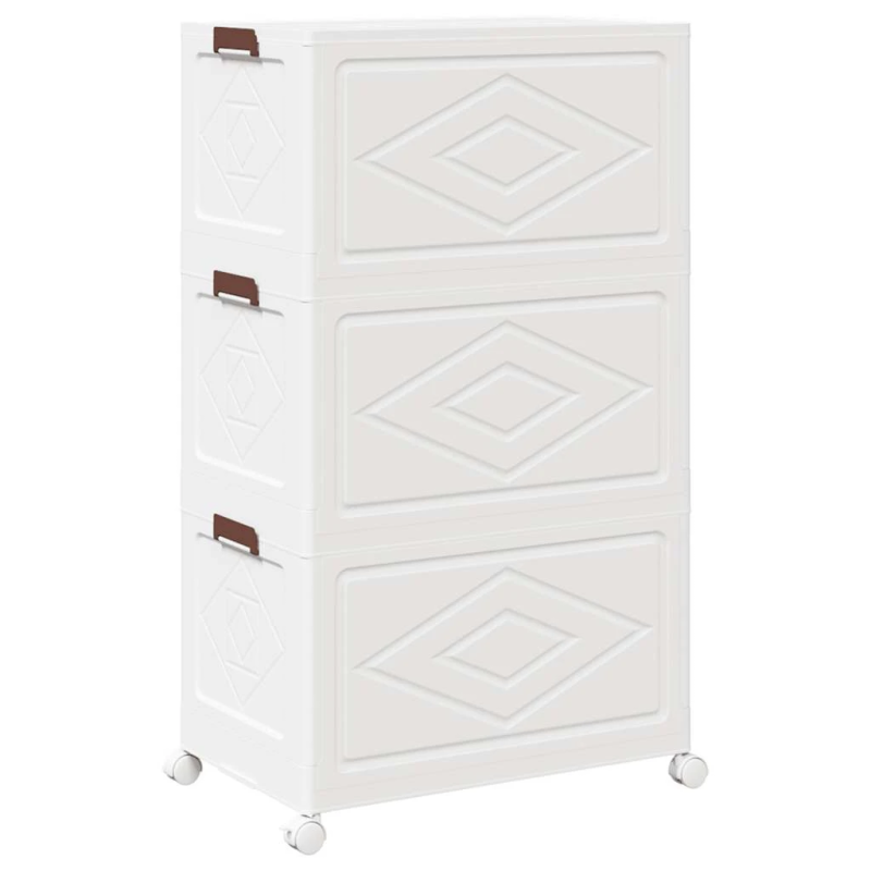 vidaXL Glabāšanas kaste ar riteņiem 3 līmeņu, 75 L, 64x39,5x110,5 cm