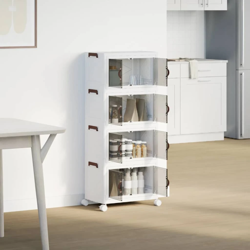 vidaXL Glabāšanas kaste ar riteņiem 4 līmeņu, 28 L, 48x29,5x112,5 cm