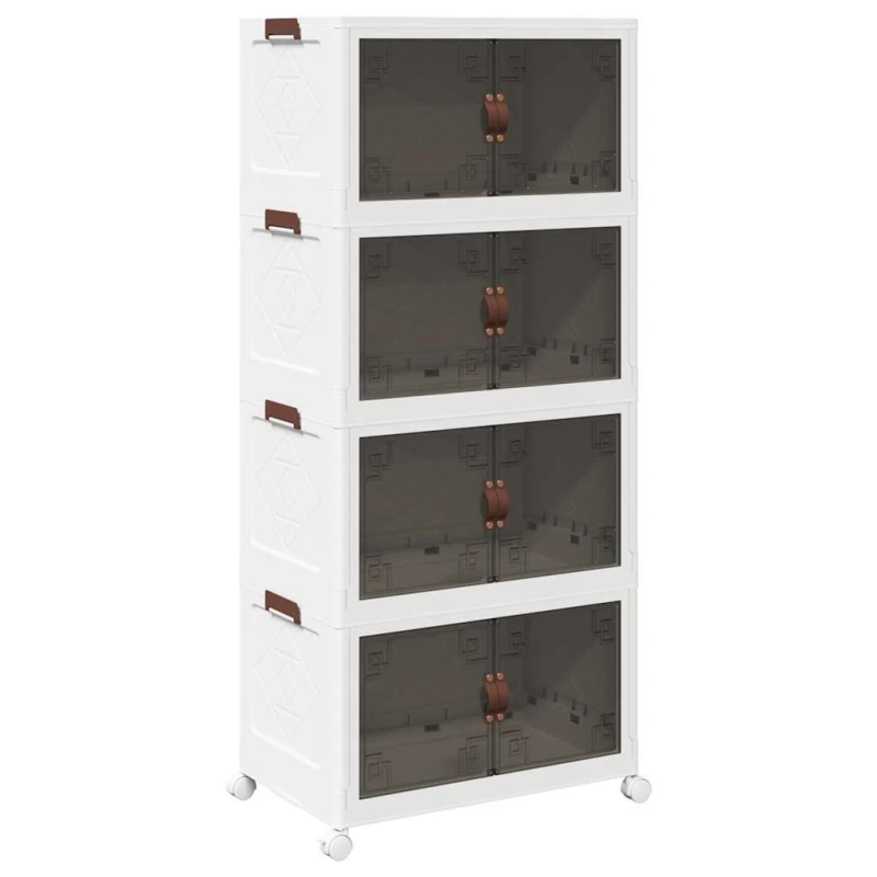 vidaXL Glabāšanas kaste ar riteņiem 4 līmeņu, 75 L, 64x40x141,5 cm