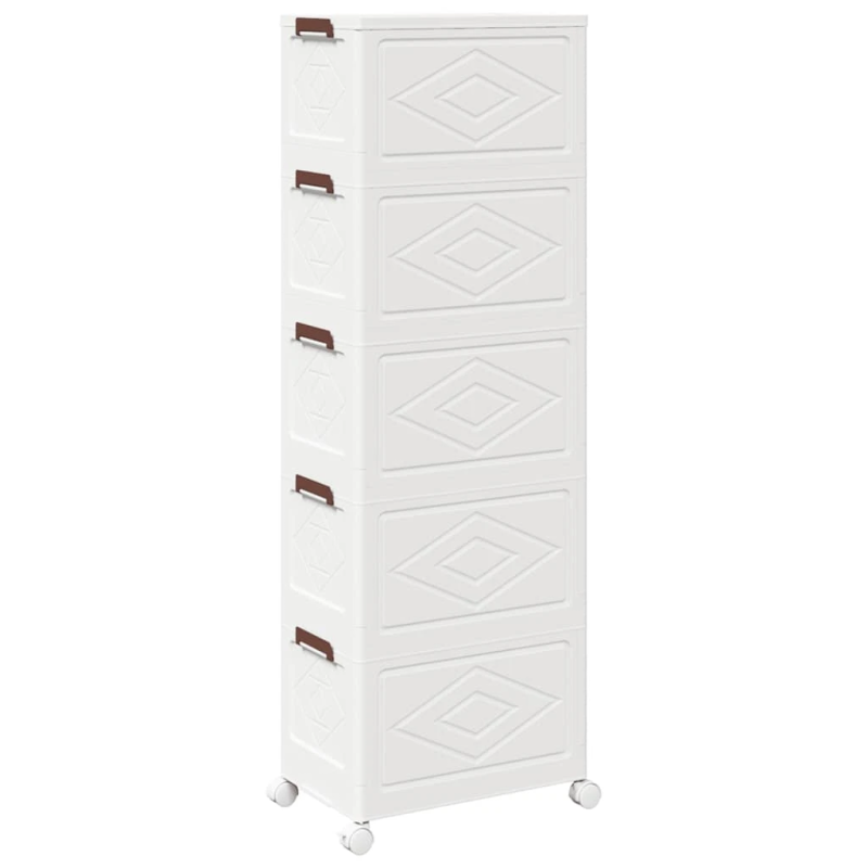 vidaXL Glabāšanas kaste ar riteņiem 5 līmeņu, 28 L, 48,5x29,5x139 cm