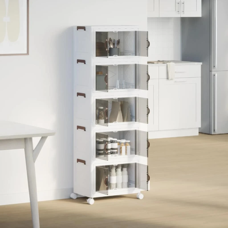 vidaXL Glabāšanas kaste ar riteņiem 5 līmeņu, 28 L, 48,5x29,5x139 cm