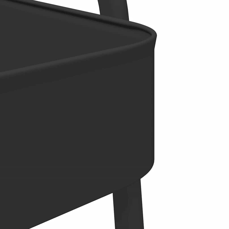 vidaXL glabāšanas ratiņi 3 līmeņu, melni, 42x41,5x77 cm, tērauds