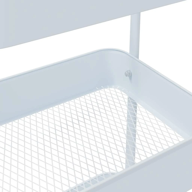 vidaXL glabāšanas ratiņi 3 līmeņu, balti, 42x41,5x77 cm, tērauds