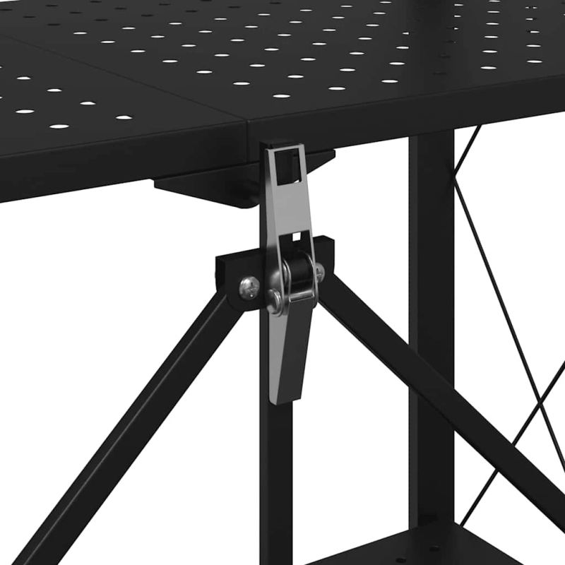 vidaXL uzglabāšanas plaukts uz riteņiem, melns, 71x34x88 cm, tērauds