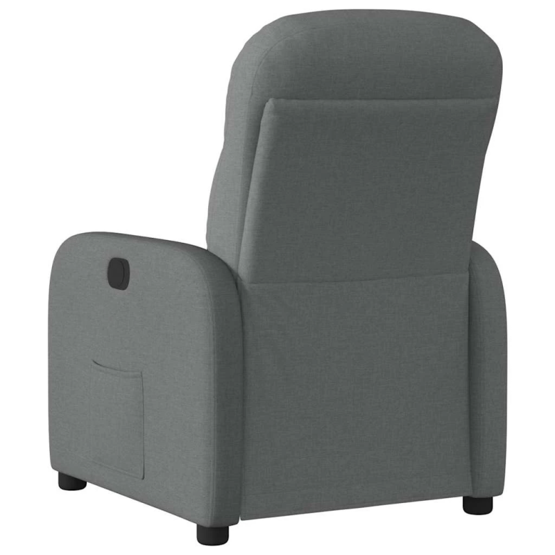 vidaXL elektrisks atpūtas krēsls, atgāžams, tumši pelēks audums