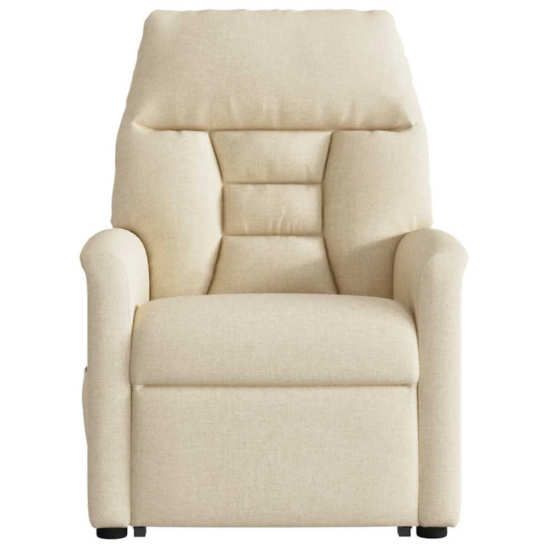 vidaXL elektrisks masāžas krēsls, paceļams, krēmkrāsas audums