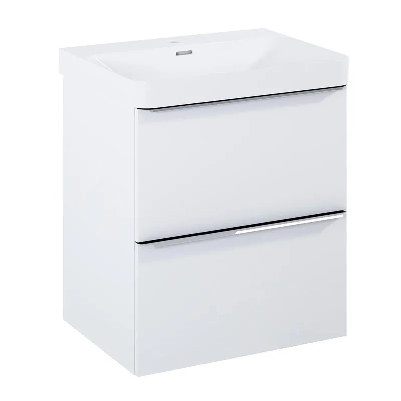 Vannas istabas skapis ar izlietni Masterjero Soft, balta, 43.7 cm x 55.3 cm x 66.5 cm