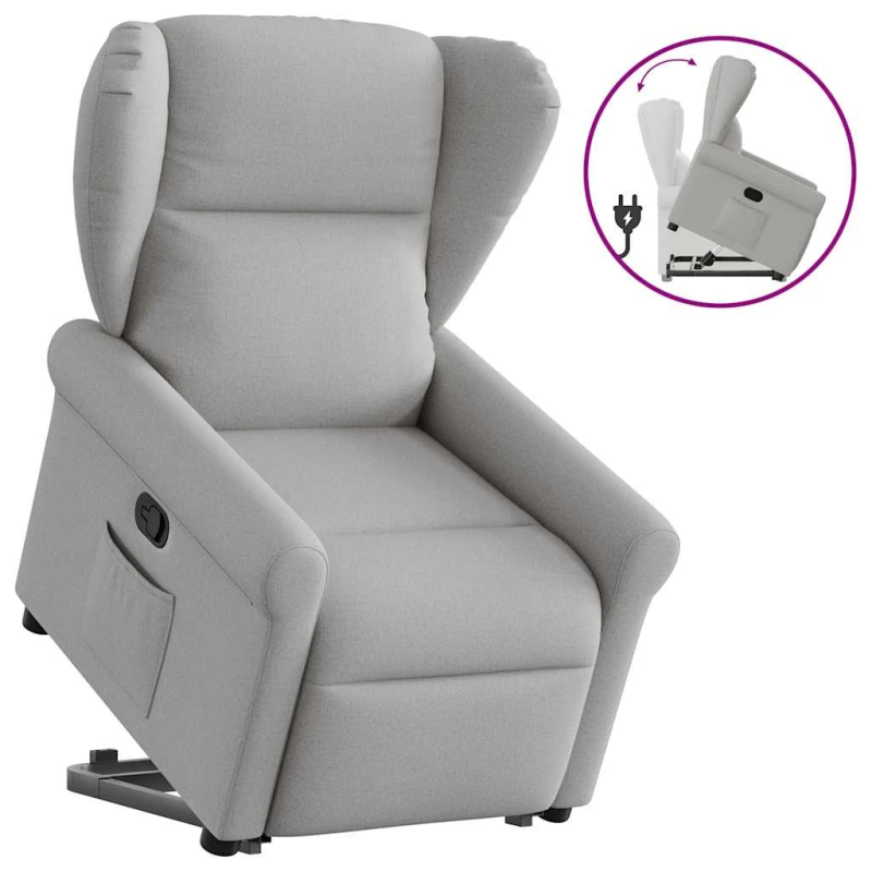 vidaXL Atpūtas krēsls stāvus krēsls mākoņa pelēks audums