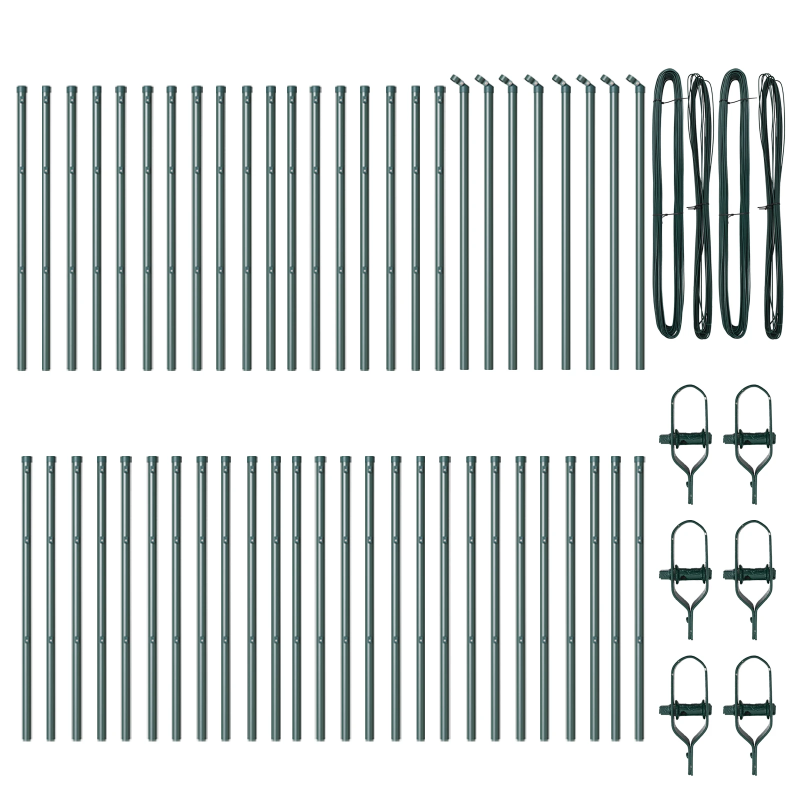 vidaXL Žoga āķis 52 pcs Zaļa 3,2 x 3,2 x 80 cm