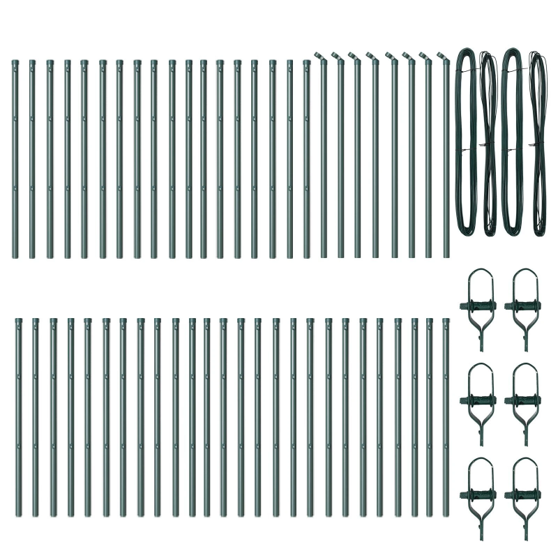 vidaXL Žoga āķis 52 pcs Zaļa 3,2 x 3,2 x 120 cm