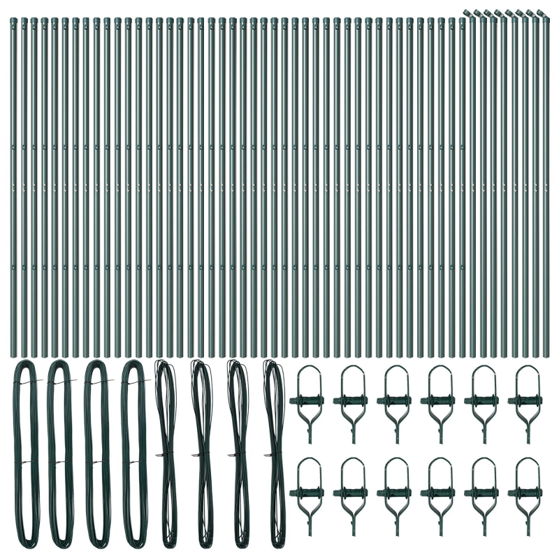 vidaXL Žoga āķis 52 pcs Zaļa 3,2 x 3,2 x 150 cm
