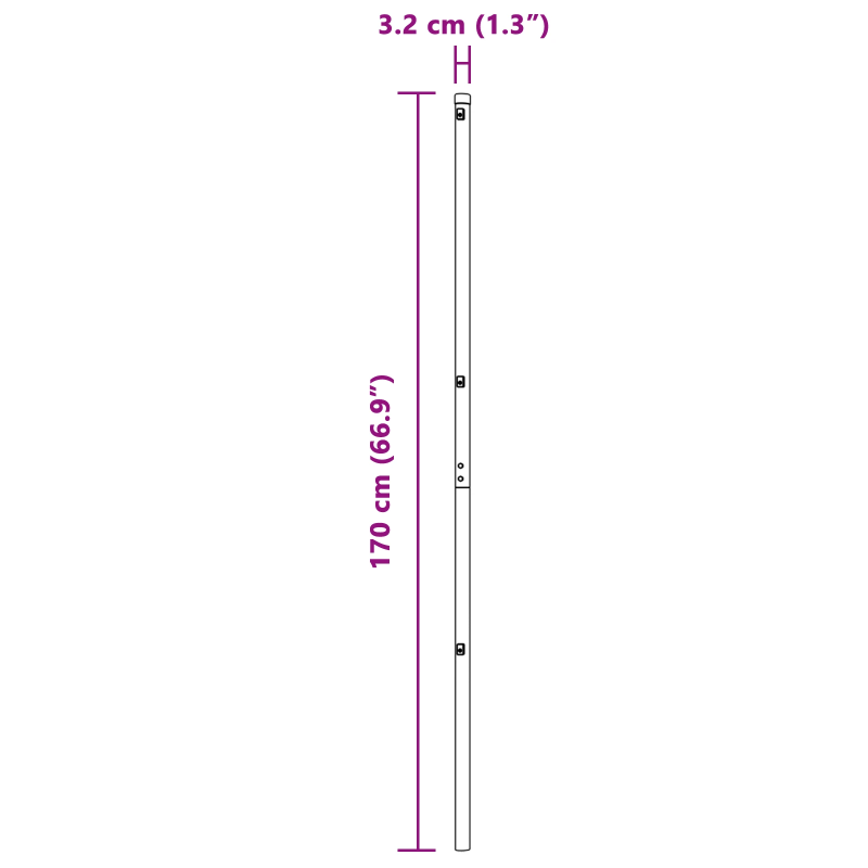 vidaXL Žoga āķis 26 pcs Zaļa 3,2 x 3,2 x 170 cm