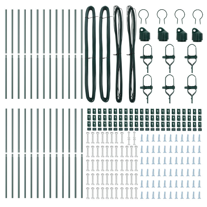 vidaXL Žoga āķis 26 pcs Zaļa 3,2 x 3,2 x 170 cm