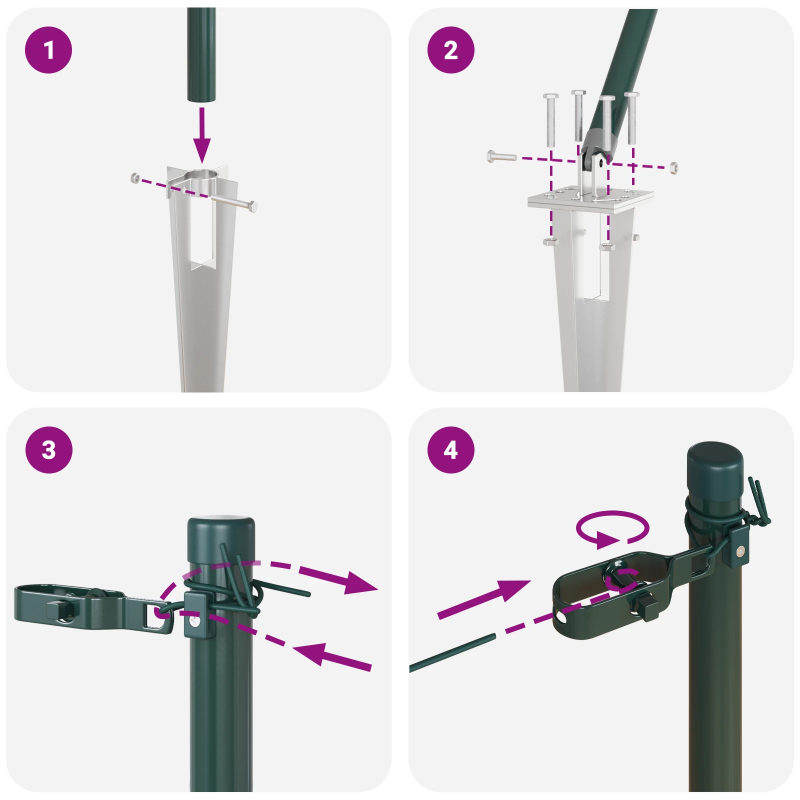 vidaXL Žoga āķis 52 pcs Pelēka 3,2 x 3,2 x 60 cm