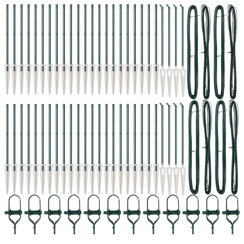 vidaXL Žoga āķis 52 pcs Pelēka 3,2 x 3,2 x 100 cm