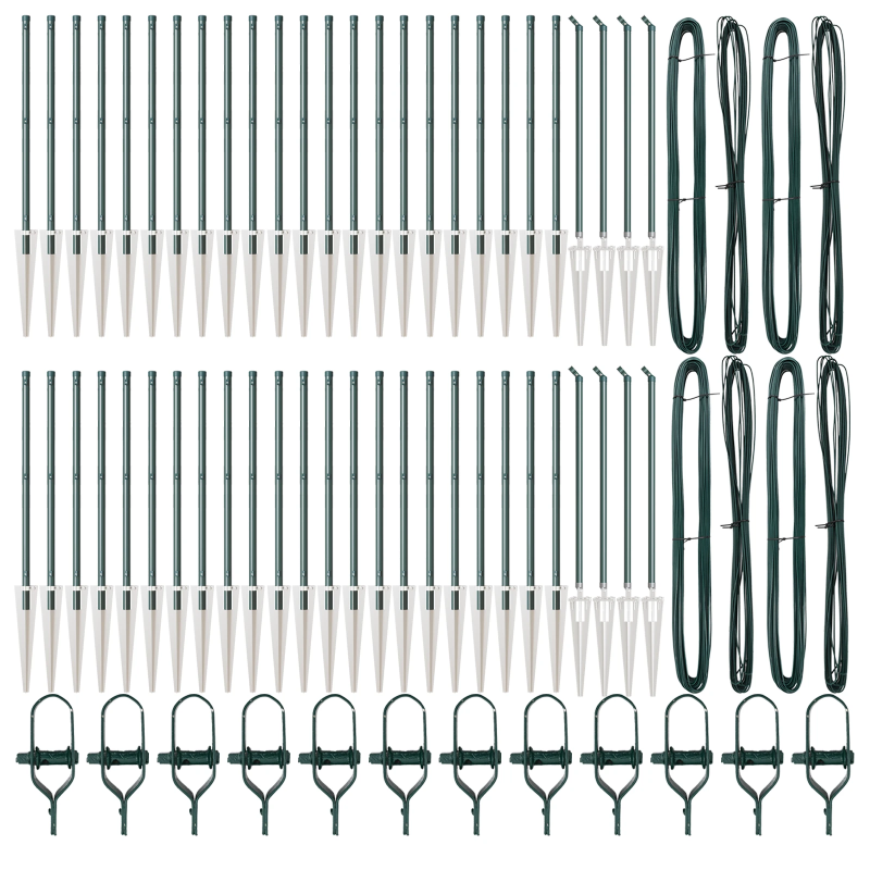 vidaXL Žoga āķis 52 pcs Pelēka 3,2 x 3,2 x 100 cm