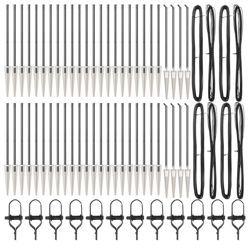 vidaXL Žoga āķis 52 pcs Pelēka 3,2 x 3,2 x 120 cm