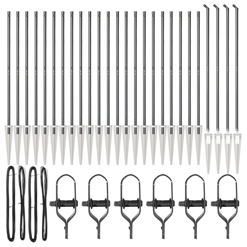 vidaXL Žoga āķis 26 pcs Pelēka 3,2 x 3,2 x 160 cm