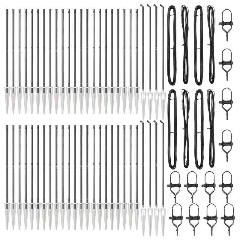 vidaXL Žoga āķis 52 pcs Pelēka 3,2 x 3,2 x 160 cm