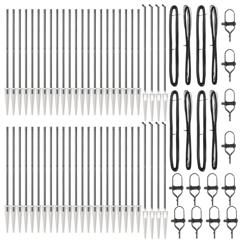 vidaXL Žoga āķis 52 pcs Pelēka 3,2 x 3,2 x 180 cm