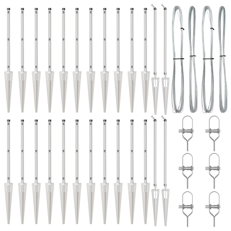 vidaXL Žoga āķis 26 pcs Pelēka 3,2 x 3,2 x 80 cm