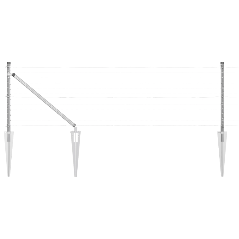 vidaXL Žoga āķis 52 pcs Pelēka 3,2 x 3,2 x 100 cm