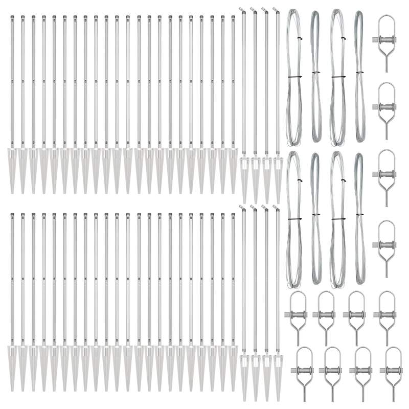 vidaXL Žoga āķis 52 pcs Pelēka 3,2 x 3,2 x 120 cm