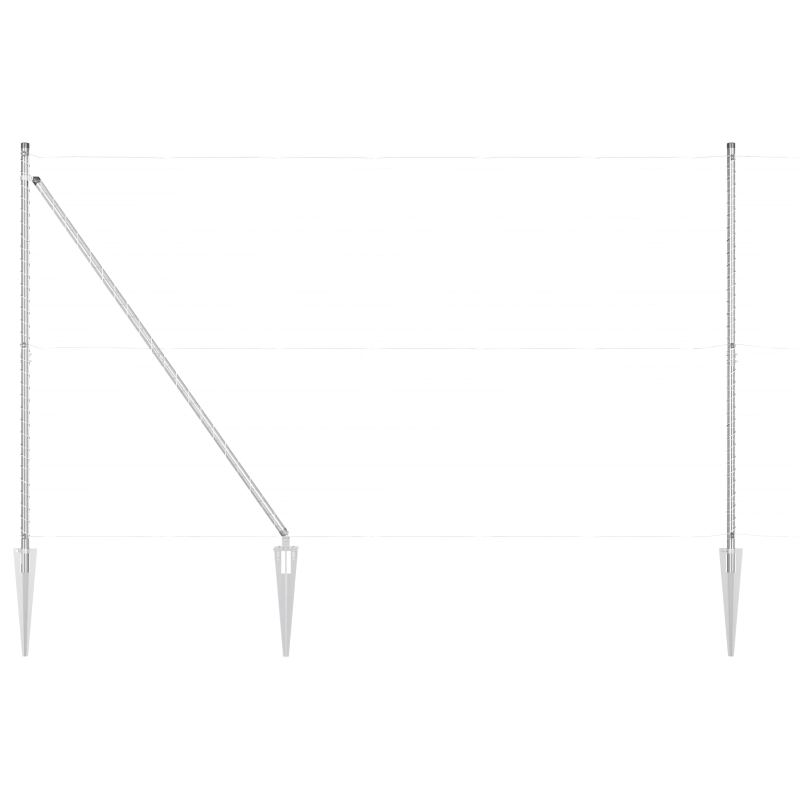 vidaXL Žoga āķis 52 pcs Pelēka 3,2 x 3,2 x 170 cm