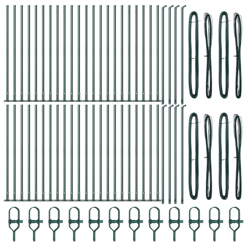 vidaXL Žoga āķis 52 pcs Pelēka Izmērs: 3,2 x 3,2 x 50 cm