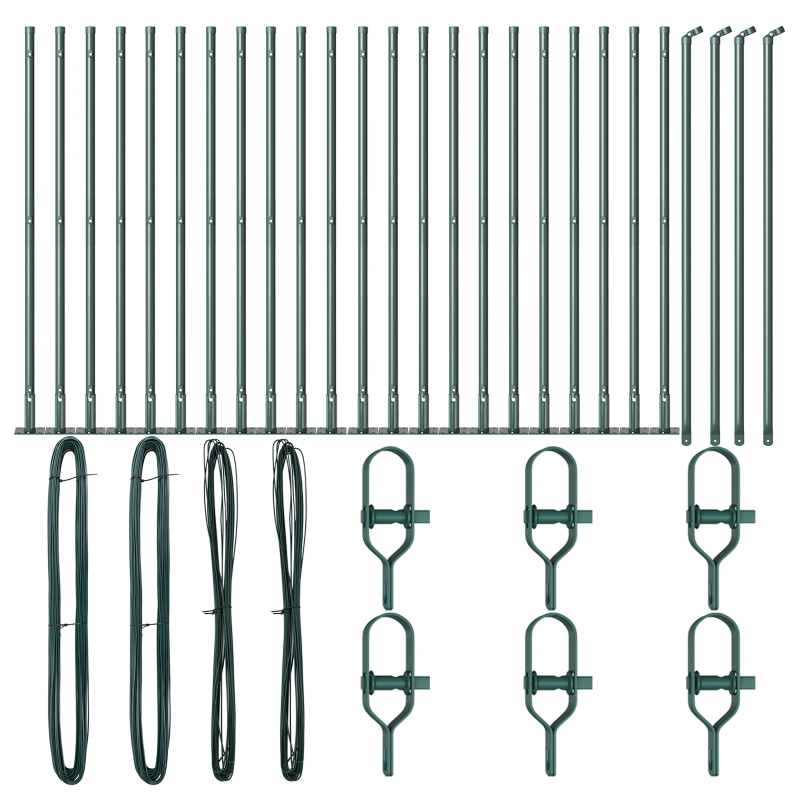 vidaXL Žoga āķis 26 pcs Pelēka Izmērs: 3,2 x 3,2 x 110 cm