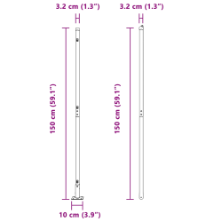 vidaXL Žoga āķis 26 pcs Pelēka 3,2 x 3,2 x 78,5 cm