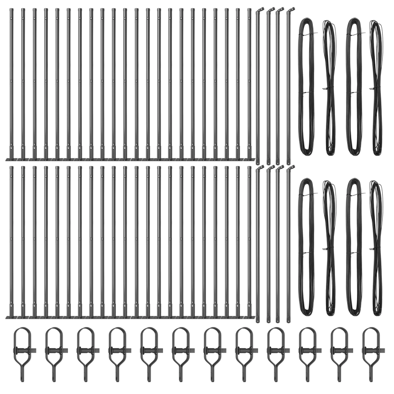 vidaXL Žoga āķis 52 pcs Pelēka 3,2 x 3,2 x 70 cm