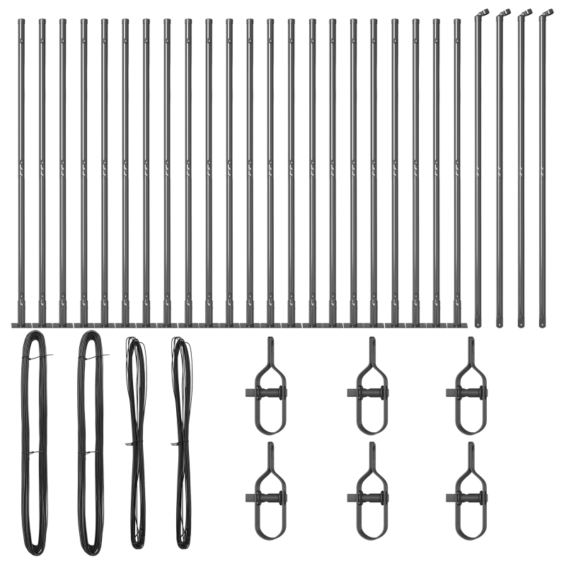 vidaXL Žoga āķis 26 pcs Pelēka 3,2 x 3,2 x 68,5 cm