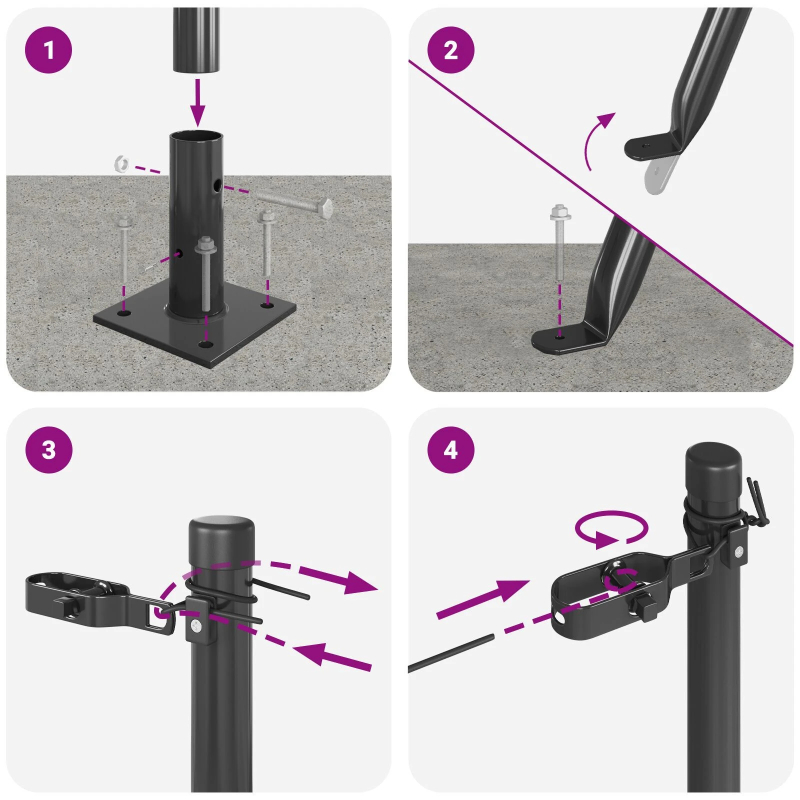vidaXL Žoga āķis 52 pcs Pelēka Izmērs: 3,2 x 3,2 x 83,5 cm
