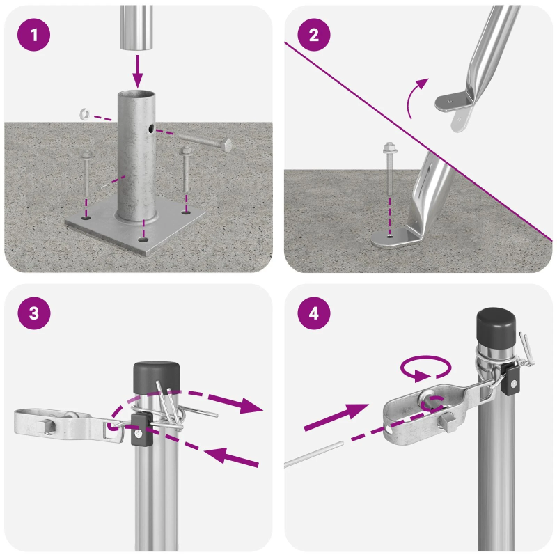vidaXL Žoga āķis 52 pcs Pelēka 3,2 x 3,2 x 70 cm