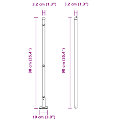 vidaXL Žoga āķis 52 pcs Pelēka 3,2 x 3,2 x 90 cm