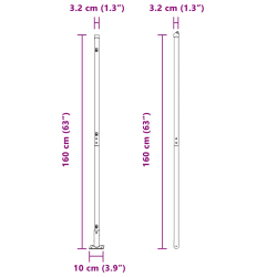 vidaXL Žoga āķis 26 pcs Pelēka Izmērs: 3,2 x 3,2 x 83,5 cm
