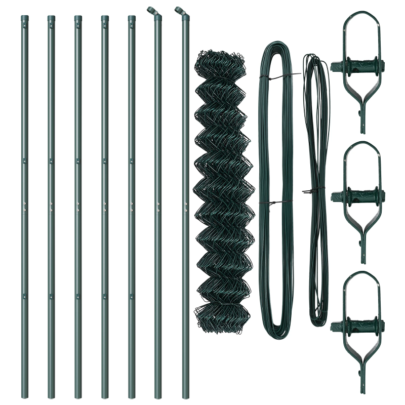 vidaXL Žoga āķis Zaļa 10 x 1,2 m ,40 x 40 mm siets, Tērauds un PVC