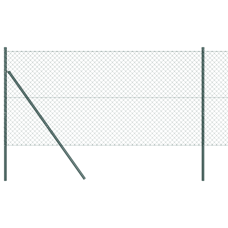 vidaXL Žoga āķis Zaļa 10 x 1,2 m ,40 x 40 mm siets, Tērauds un PVC