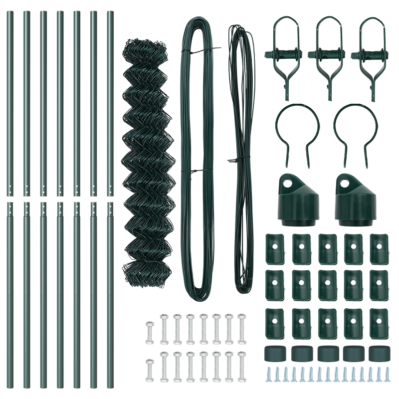vidaXL Žoga āķis Zaļa 10 x 1,4 m ,40 x 40 mm siets, Tērauds un PVC