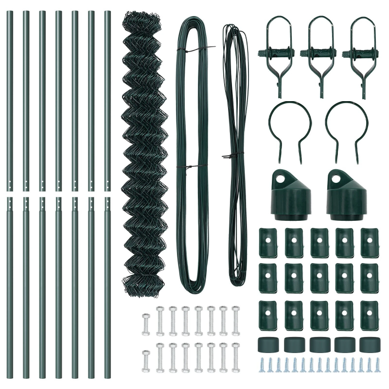 vidaXL Žoga āķis Zaļa 10 x 1,6 m ,60 x 60 mm acs, Tērauds un PVC