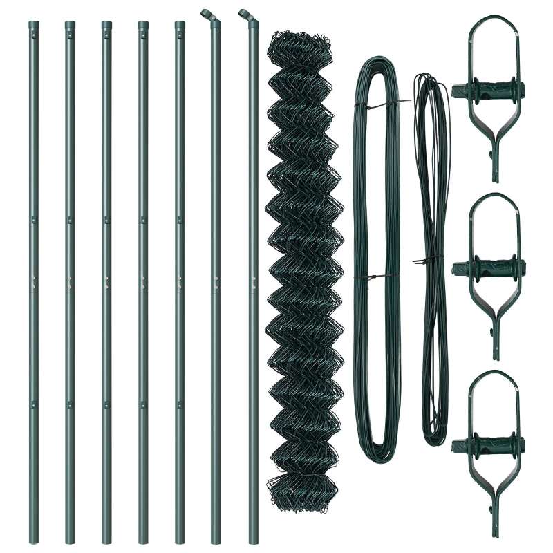 vidaXL Žoga āķis Zaļa 10 x 1,6 m ,60 x 60 mm acs, Tērauds un PVC